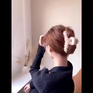 OPE 13CM Korean Plush Hair Clip Simple Back Head Plate Hair Clip Shark Clip Hair Accessories