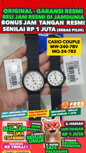 JAM TANGAN COUPLE ORIGINAL CASIO MW-240-7B & MQ-24-7B2 - MEN WOMEN JD18ST