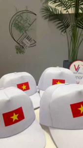 (Sỉ giá xưởng) Mũ lưỡi trai nón kết màu trắng in logo việt nam - hình thật