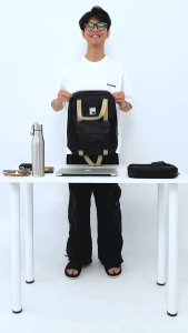 Scratchline Calen Cordura Black Backpack Pria dan wanita