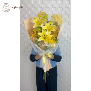 Bouquet Bunga Yellow Chrisant Artificial Flower Hand Buket Graduation Engagement Wedding