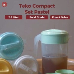 Indokurnia Teko Gelas Compact Set Pastel