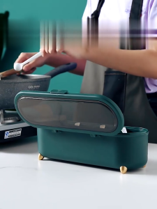 HSH COD Tempat Bumbu Dapur Serbaguna Wadah Bumbu Seasoning Storage Box Termasuk Sendok / Rak Kotak Tempat Penyimpanan Bumbu / Dapur Minimalis Set Serbaguna Seasoning Box - TBD015