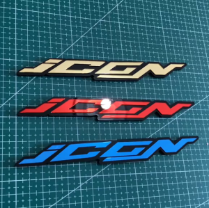 Emblem Akrilik 3D Logo ICON Satu Pasang