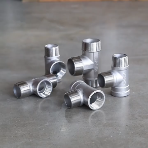 304 1/2" 3/4" 1inch BSP Thread Straight Tee Water Gas Oil Pipe Steel Nipple Joint Elbow Adapter Coupling Connector