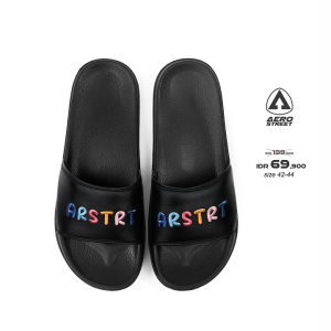 Aerostreet 42-44 Enzy Hitam - Sandal Slip On Pria Wanita