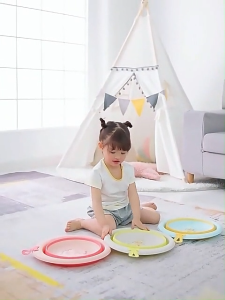 Folding Basin Plastic Cartoon Baby Children Household Foldable Portable Wash the face Foot儿童折叠洗脸盆加厚