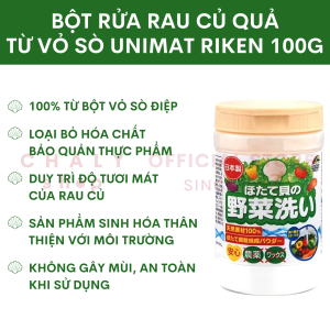 Bột rửa trái cây rau củ quả Unimat Riken làm sạch tàn dư thuốc nông nghiệp 100g của Nhật
