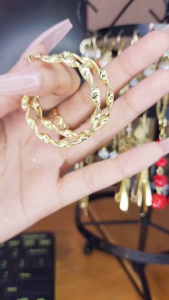 [Trắng - Vàng]Bông tai to bản vòng tròn lớn dã ngoại NI309 thời trang - trang sức đi tiệc hoa tai nữ dài đẹp hoa tai dài bông tai nữ sang trọng bông tai đẹp cho nữ bông tai thời trang earrings for women  BSTKTB - [NaLa Shop]