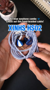 XINHS x TTTPH HS02 Blue 8-Core Silver Plated OFC Hand Braided Earphone IEM Upgrade Replacement Cable