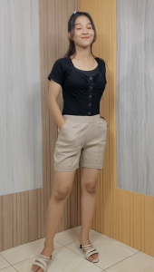 Celana Big Size Pendek 1/4 LFRLT Ukuran 8L6L5L4L2LXLS fit to L Warna Abu Moca Cream Capucino Hitam Navy