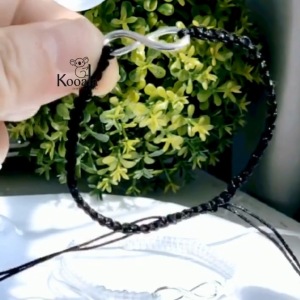 2 Pcs Gelang Couple Infinity Hitam Putih Model Kekinian Termurah