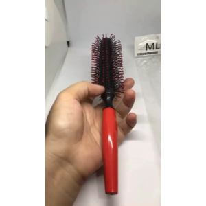 [HÀNG CÓ SẴN]Lược tròn chải tóc xoăn cầm tay màu đỏ bằng nhựa-tạo phồng các kiểu tóc