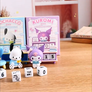Kalender Meja Calendar Aesthetic Dekorasi Rumah Bentuk Figure Sanrio Kuromi Lucu Unik