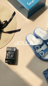 Sarasara JOLLA Sandal Flat Platform Wanita Ban Dua Gesper Cantik Kekinian Terbaru