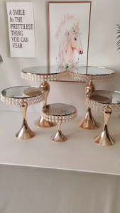 3PCS Luxury Rhinestone Elegant Fancy Party Dessert Cake Stand