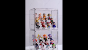 Labubu กล่องฟิกเกอร์ ชั้นโชว์โมเดล 3 ชั้น ตู้โชว์ตุ๊กตา กล่องโมเดล สะสม ตู้ผิว กันฝุ่น กันน้ำ ใบหน้า 2 ประกัน