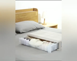 Shiok Living 🚀 Bed bottom storage box plastic flat quilt drawer type storage box with pulley bed under the clothes storage box large