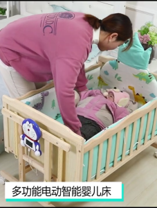 Cũi Cho Bé Đa Năng Bằng Gỗ Cao Cấp Nôi Cũi Điện Lắc Tự Động Cho Trẻ Sơ Sinh Có Nhạc Kích Thước 100*65*60 cm