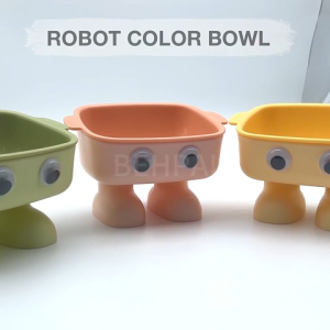 Robot Type Pet Bowl Anti Slip High Legged Cat Pet Food Drink Neck Protection Bekas Makanan Kucing