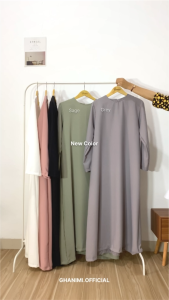 Ghanimi - Zeline Dress / Basic Panjang Polos / gamis terbaru / gamis polos lengan panjang / dress inner / dress kondangan