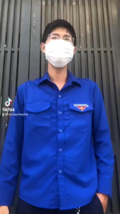 Áo Sơ Mi Đoàn Thanh Niên Nam Nữ Tay Dài Logo Thêu - VĨNH PHÁT Hình Thật