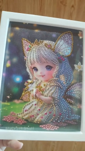 Cartoon Diamonds Painting with Frame DIY Kids Craft Kits Diamond Stickers for Kids钻石画