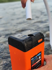 QUITE Portable Camping Shower Electric Shower Pump Temperature Display Rechargeable Camp Shower IPX7 Waterproof for Travel Beach