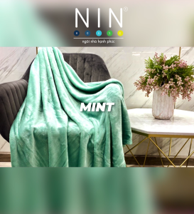 Chăn/Mền tuyết NIN House 100% Microfiber siêu mềm mịn màu xanh da trời - Aqua (nhiều kích cỡ)