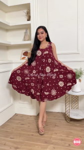 DASTER YUKENSI MONA KEKINIAN TERBARU 2024 DRESS WANITA SIMANIS TALI BAJU TIDUR LONGGAR BUMIL