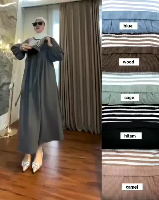 CHEISA MIDI DRESS TERBARU / DRESS KNIT SALUR / GAMIS KOMBINASI SALUR KNIT  TERBARU | Lazada Indonesia