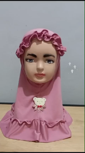 Kalissa - Hijab Anak Perempuan Bayi Kriwil 0 - 3 Tahun Jersey Premium