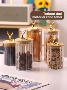 Toples Rusa / Gold Toples / Toples Rusa Gold Toples Kedap Udara / Kaca Lebaran Toples / Aesthetic Toples / Toples Makanan Serbaguna Toples / Kaca Set Mewah Toples Kue Kering Toples
