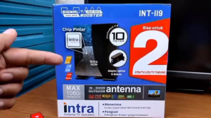 Antena 2 Tv Digital Intra INT-119 Luar Dalam Indoor Outdoor Kabel 10 Meter