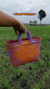 Tas Anyaman Plastik SEDANG KACA / Tas Keranjang Belanja Tanggung / Tas Souvenir Jinjing Parcel THR