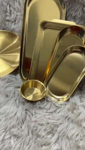 Dụng Cụ Inox Mạ Vàng Khay Inox Khay Chữ Nhật Hũ Đựng Bông Dùng Trong Spa