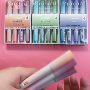 4pcs 4 Colors Highlighter Pen Set Korean Gradual Highlighter Pastel Marker Pens School Supplies Aesthetic Student