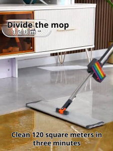 ODOROKU 40/50cm Aluminum Hands-Free Self-Wringing Flat Mop with Microfiber Cloth 7-Layer Scraper 360° Convenient Cleaning Squeegee Extended Long Stainless Steel Handle Clean Sewage Hair Dirt Debris Floor Mop Dust Mop Washable Mop Pads - Lazada