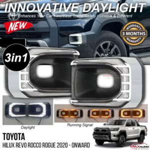 3in1 LED Daylight w/ Running Signal TOYOTA HILUX REVO ROGUE 2020 Front Bumper Daytime Running DRL