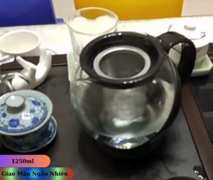 Ấm trà thuỷ tinh phối nhựa 1250mlBình trà thuỷ tinh