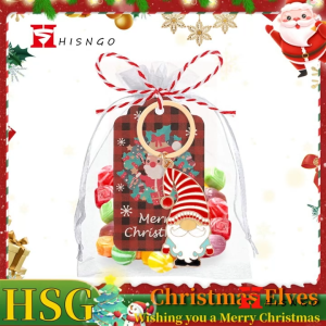 【Local shipment】Christmas Elves Key Ring Charm Pendant Gold Tone Christmas themed Decorative Souvenirs party commemorative gift with label DIY gift