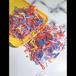 1000 Pcs Ikat Rambut Karet Jepang Korean Style + Wadah tempat Botol / Karet Jepang Warna Warni