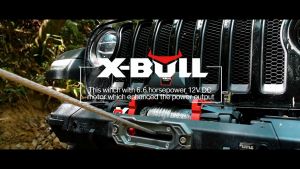 วิ้นซ์ไฟฟ้า XRS 13500 LBS (6123 kg) 12V เชือกสังเคราะห์ รอกไฟฟ้า X-BULL Electric Winch รับประกัน 1 ปี (XBEW002)