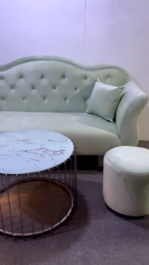 Ghế Sofa Phòng Chờ 1m7 xanh ngọc vải nhung - ghế sofa cổ điển băng thuyền cao cấp - bh 12 tháng