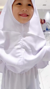 Gamis Anak Putih Haji & Set Hijab Katun Premium 2024
