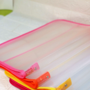 Map Folio Zipper Motif Jaring Resleting Berwarna