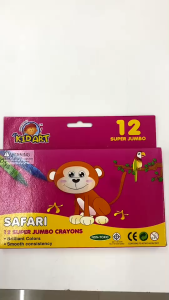 สีเทียน Kid Art สีเทียน ขนาดซุปเปอร์จัมโบ้ 12 สี Super Jumbo Crayons เนื้อสีสวย สีสด ระบายลื่น ปลอดภัย ไร้สารพิษ | เคแคมปัส เครื่องเขียน