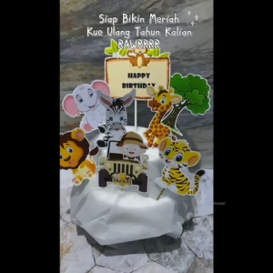 Topper Ulang Tahun Animal Zoo / Topper Cake Hewan Lucu