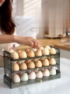 SK-C725 Tempat Telur 36 Lubang Sekat / Rak Penyimpanan Telur 3 Tingkat Pintu Kulkas Container Box