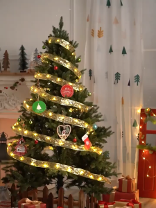 5/10M Christmas Ribbon Fairy Lights for Christmas Tree Decoration Home Garden White Christmas Gift Happy New Year(Battery Powered)